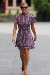Amanda Holden in a Pink Patterned Minidress - London 05/22/2020