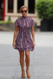 Amanda Holden in a Pink Patterned Minidress - London 05/22/2020