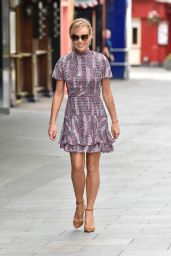 Amanda Holden in a Pink Patterned Minidress - London 05/22/2020