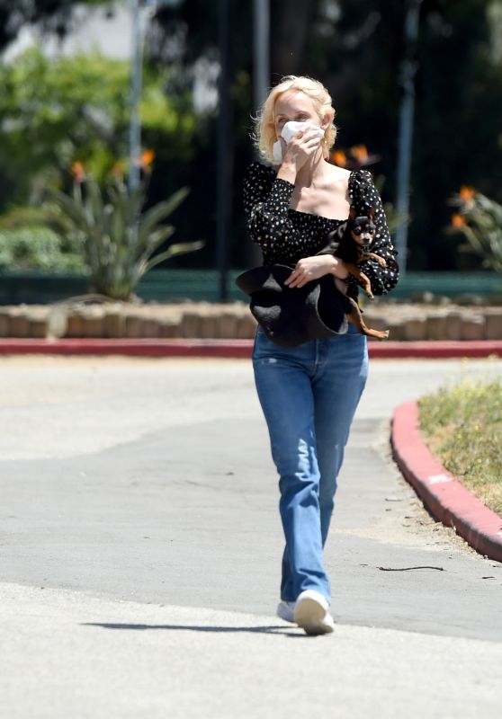Amber Valletta and Teddy Charles - Walking Their Dogs in Los Angeles 05/25/2020