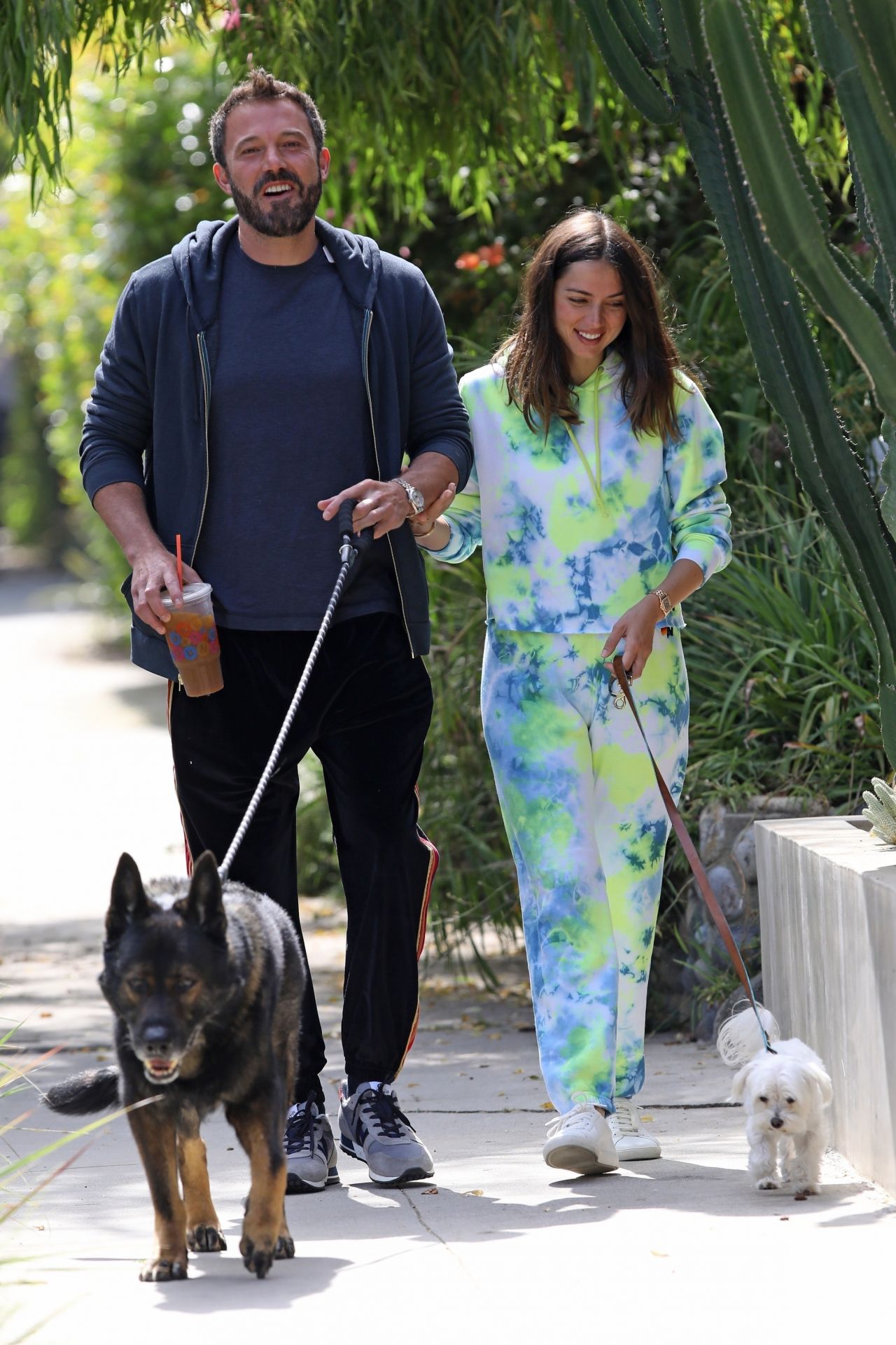 Ana De Armas and Ben Affleck - Taking Their Dogs for a Stroll in Venice ...