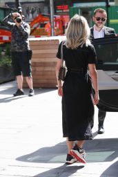Ashley Roberts in a Denim Belted Midi Dress 05/28/2020