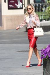 Ashley Roberts in Pencil Skirt and Print Top - Leaving the Global Studios 05/15/2020