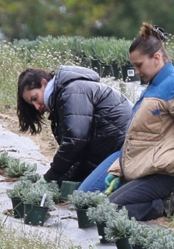 Bella Hadid - Planting Herbs With Her Mom in New Hope 04/30/2020