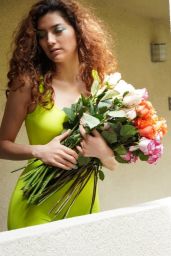 Blanca Blanco - Poses With a Bouquet of Roses on Mother’s Day Weekend