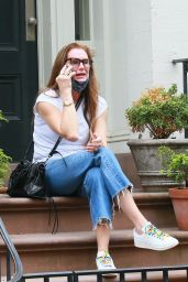 Brooke Shields - Chatting on Her Phone in NYC 05/28/2020