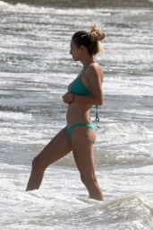 Dylan Penn in a Green Bikini at the Beach in Malibu 05/10/2020
