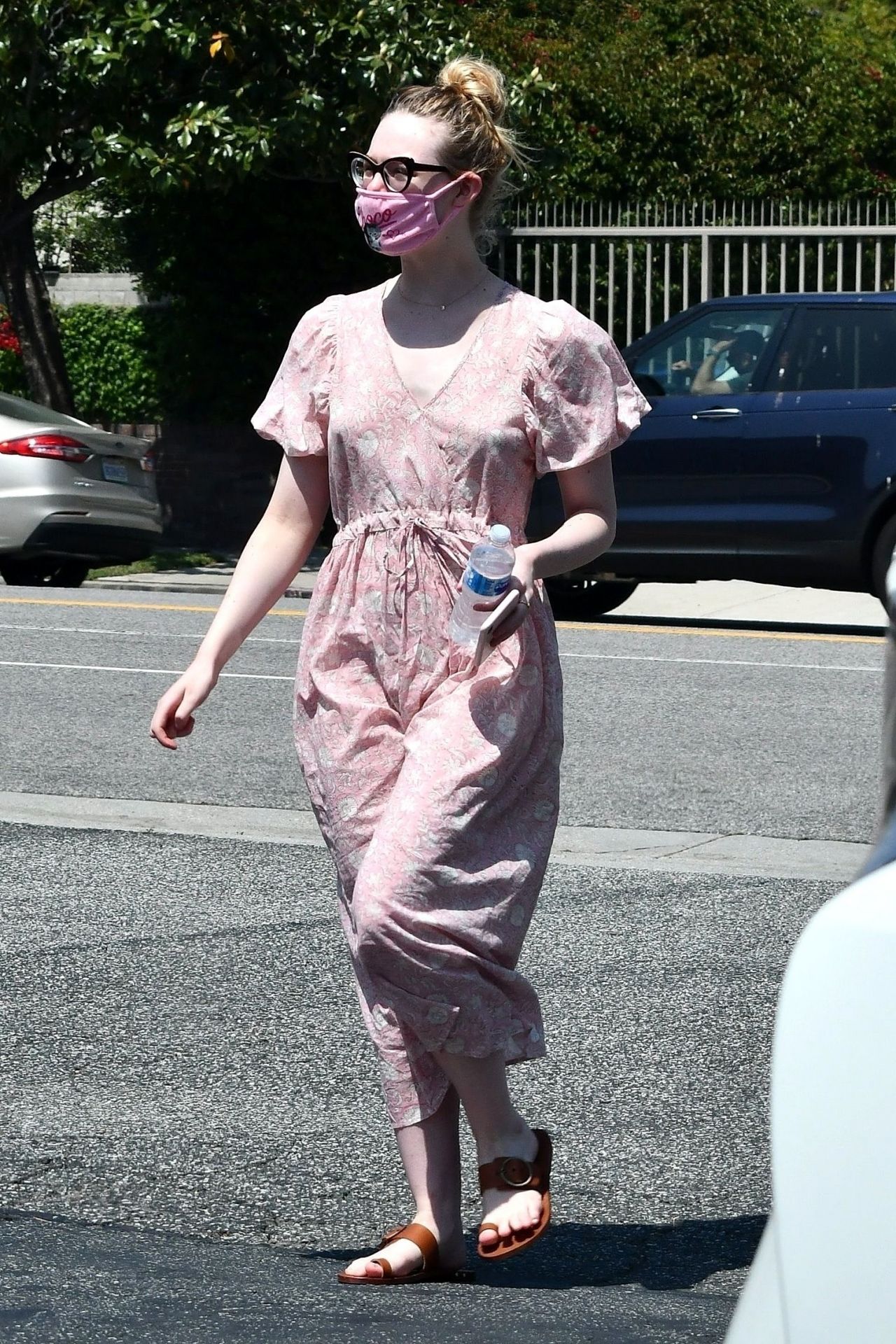 Elle Fanning in Floral Sun-Dress - Los Angeles 05/09/2020 • CelebMafia