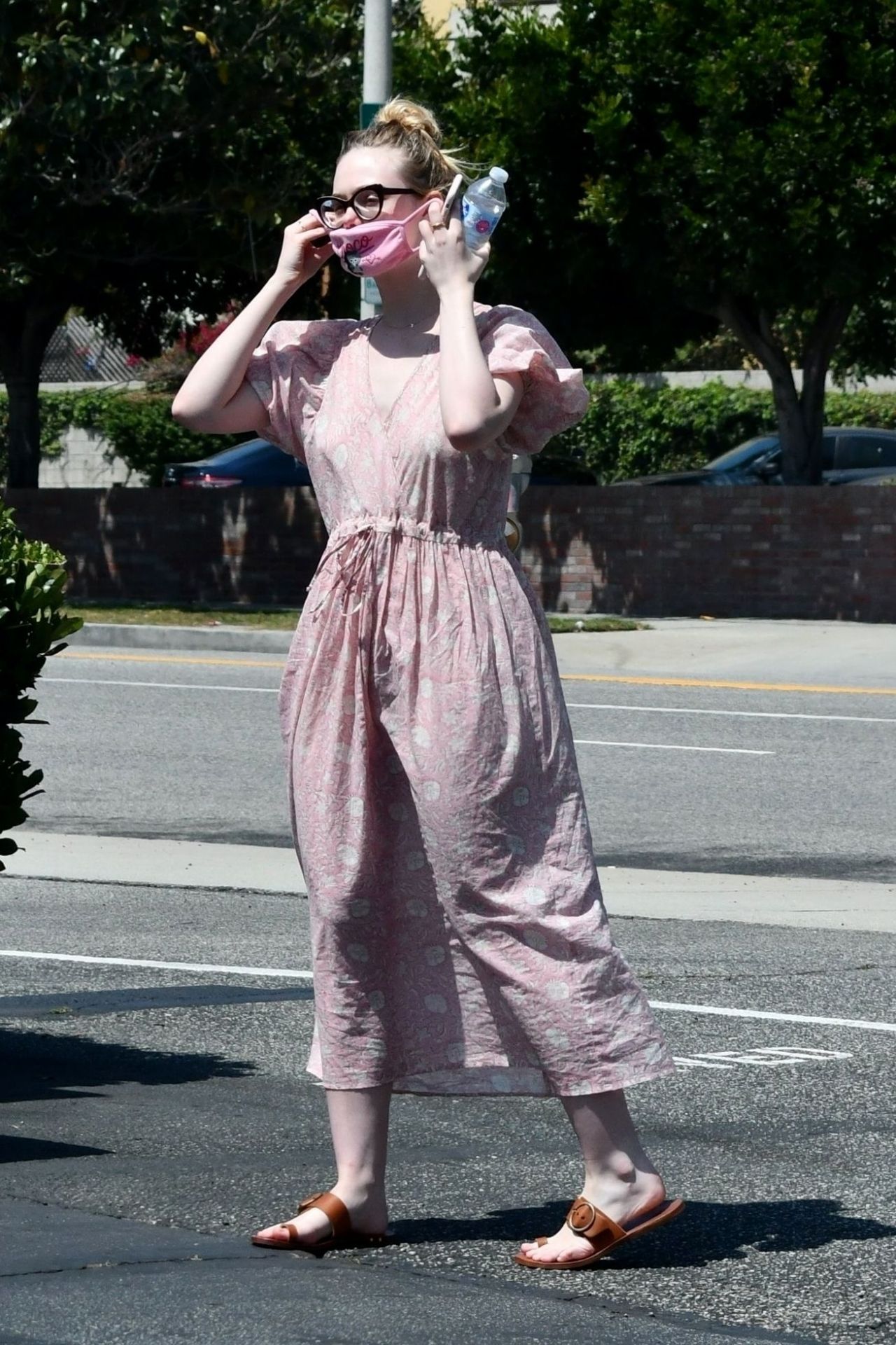 Elle Fanning in Floral Sun-Dress - Los Angeles 05/09/2020 • CelebMafia