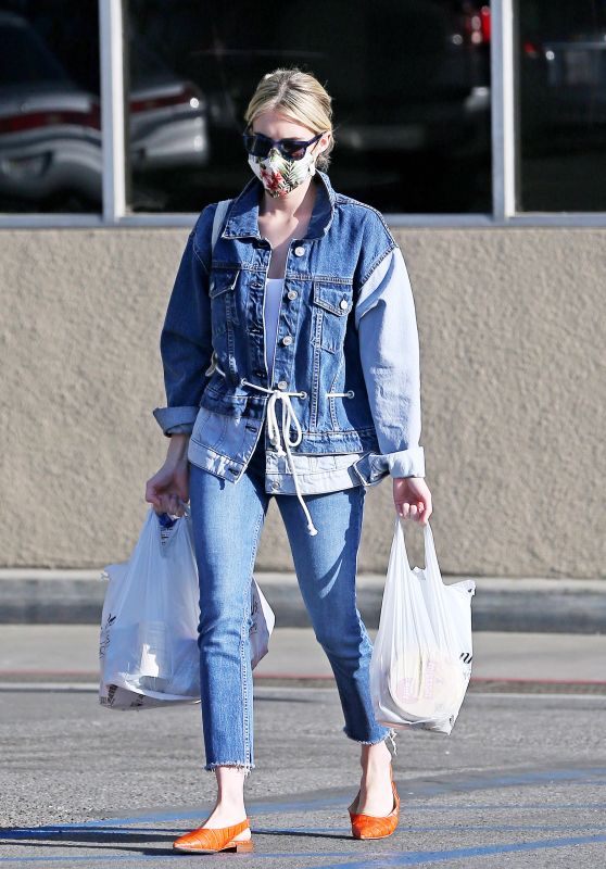 Emma Roberts in Double Denim Outfit 05/10/2020