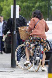 Jenna Coleman - Gets a Bicycle for Her 34th Birthday