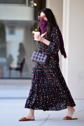 Jessica Gomes in a Floral Print Dress - Los Angeles 05/28/2020