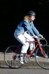 Lily James - Biking in London 05/15/2020