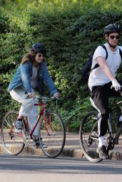 Lily James - Biking in London 05/15/2020