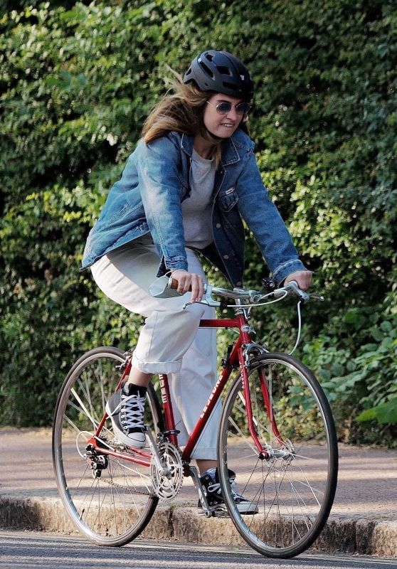 Lily James - Biking in London 05/15/2020