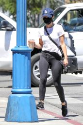 Lucy Hale in Cropped Tank and Skintight Leggings at the Conservatory in West Hollywood 05/26/2020