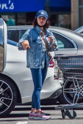 Lucy Hale in Jeans Jacket and Skintight Leggings 05/04/2020