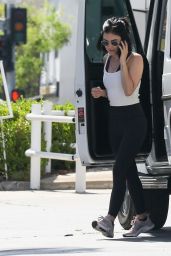 Lucy Hale Street Style - Pumping Gas in Beverly Hills 05/07/2020