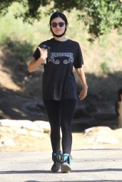 Lucy Hale - Wears an Alabama Concert Tee and Leggings - Hollywood Hills 05/28/2020