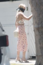 Margot Robbie in a Floral Bralet and Midi Skirt - LA 05/16/2020