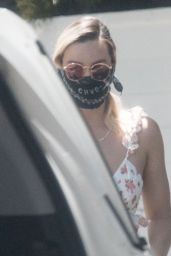 Margot Robbie in a Floral Bralet and Midi Skirt - LA 05/16/2020