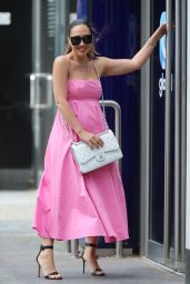Myleene Klass in a Pretty Pink Dress and Shades 5/16/20