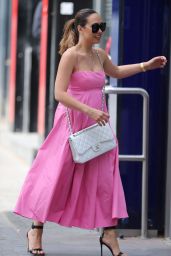 Myleene Klass in a Pretty Pink Dress and Shades 5/16/20