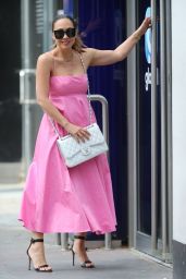 Myleene Klass in a Pretty Pink Dress and Shades 5/16/20