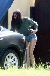 Nina Dobrev in Shorts - Outside Her House in LA 04/30/2020