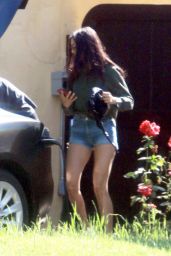 Nina Dobrev in Shorts - Outside Her House in LA 04/30/2020