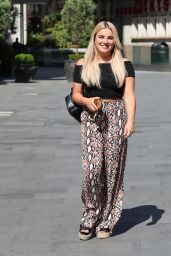 Sian Welby in Crop Top and Snakeskin Print Trousers 05/28/2020