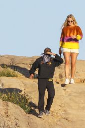 Sofia Richie in Black Hoodie and Matching "Mada Honeys" Sweatpants - Hiking in Malibu 05/14/2020