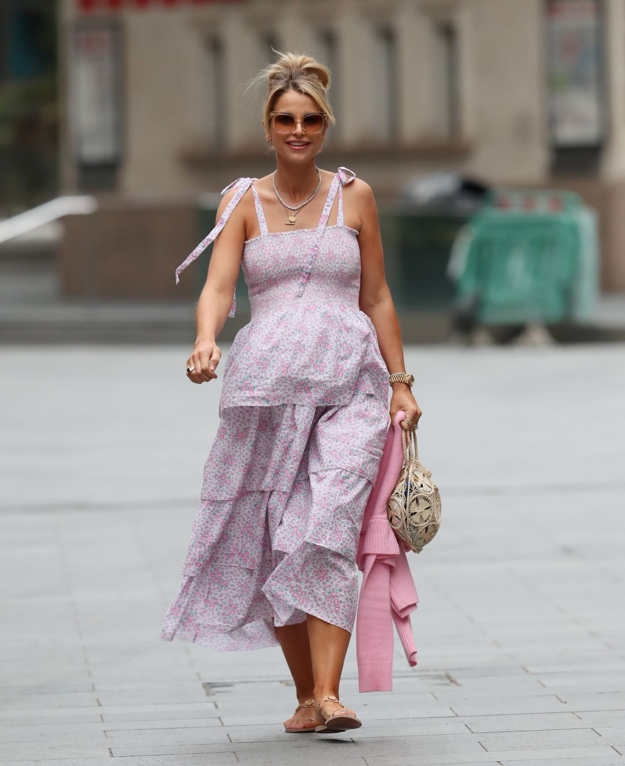 Vogue Williams in Floral Tiered Dress - London 05/17/2020 • CelebMafia