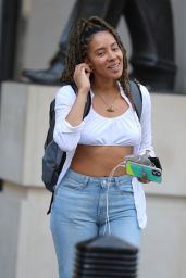 Yasmin Evans in Casual Outfit - Leaving the BBC Studios in London 05/20/2020