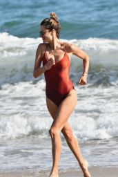 Alessandra Ambrosio in a Swimsuit at the Beach in Malibu 06/14/2020
