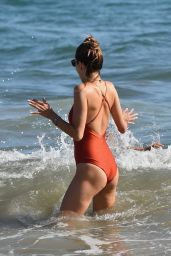 Alessandra Ambrosio in a Swimsuit at the Beach in Malibu 06/14/2020
