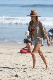 Alessandra Ambrosio - Plays Paddle Ball on the Beach in Santa Monica 06/10/2020