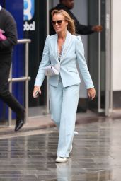 Amanda Holden in Powder Blue Suit - Leaving the Global Radio Studios in London 06/05/2020