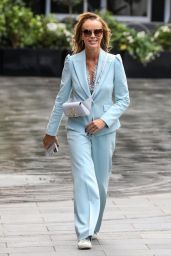 Amanda Holden in Powder Blue Suit - Leaving the Global Radio Studios in London 06/05/2020