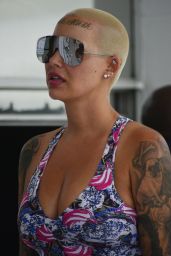 Amber Rose in a Plunging Bodycon Dress - Out in LA 06/20/2020
