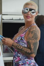 Amber Rose in a Plunging Bodycon Dress - Out in LA 06/20/2020