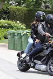 Ana De Armas and Ben Affleck - Cruising on His Motorcycle 06/02/2020