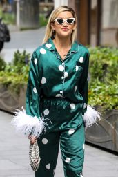 Ashley Robert in Silk Pyjama Suit - Arriving at the Global Radio Studios in London 06/19/2020