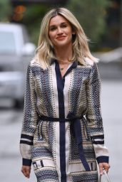 Ashley Roberts in a Patterned Silk Dress - London 06/03/2020