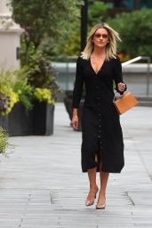 Ashley Roberts in a Plunging Black Midi Dress 06/08/2020
