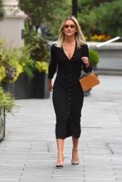 Ashley Roberts in a Plunging Black Midi Dress 06/08/2020