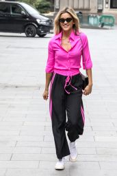 Ashley Roberts in Hot Pink Blouse and Classic Silk Joggers 06/12/2020