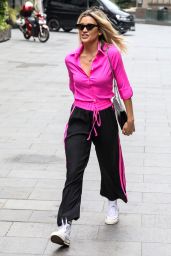 Ashley Roberts in Hot Pink Blouse and Classic Silk Joggers 06/12/2020