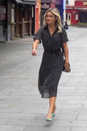 Ashley Roberts in Polka Dot Dress and Statement Blue Heels 06/11/2020
