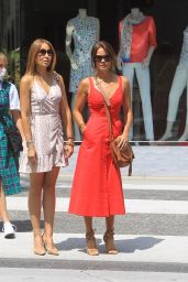 Brooke Burke in a Red Midi Dress - Beverly Hills 06/17/2020